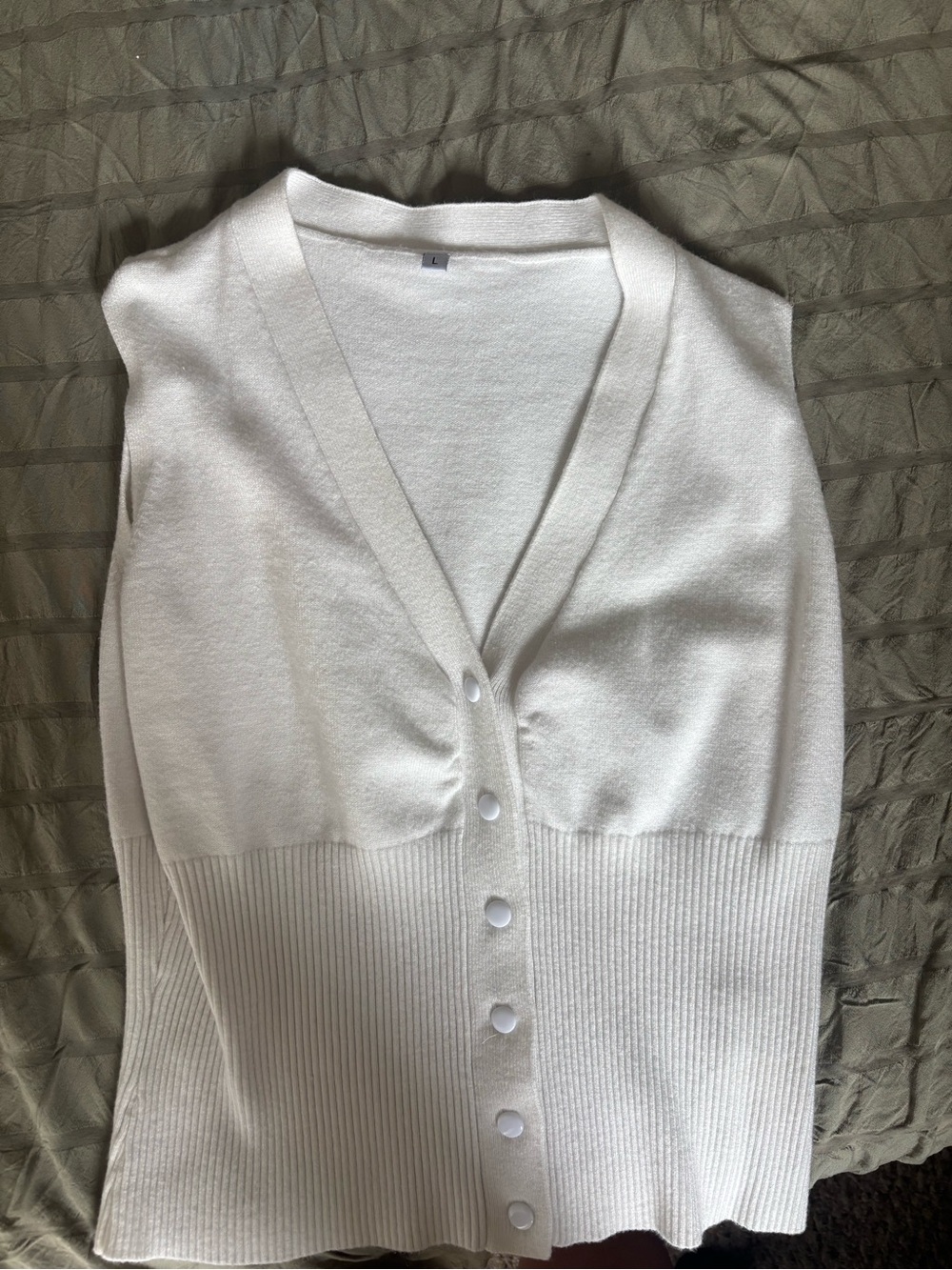 White Sleeveless Knit Top